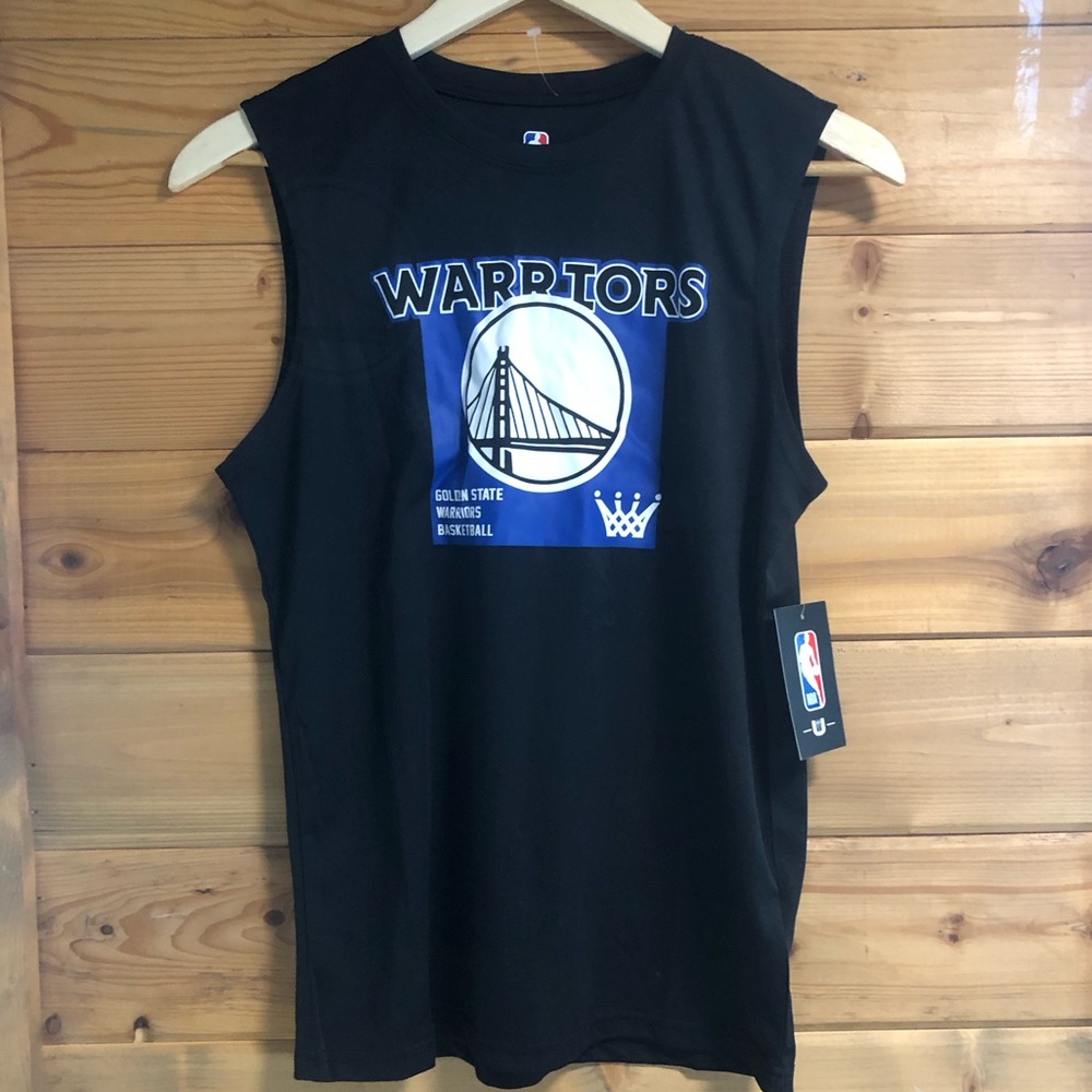 NBA Warriors Sleeveless Shirt Tank Top Black Boys Size L 14-16